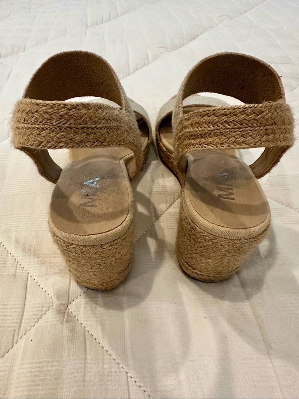 Mia Brittni Beige Wedge Sandals with Ankle Strap - Women's Casual Heels - Picture 4 of 5
